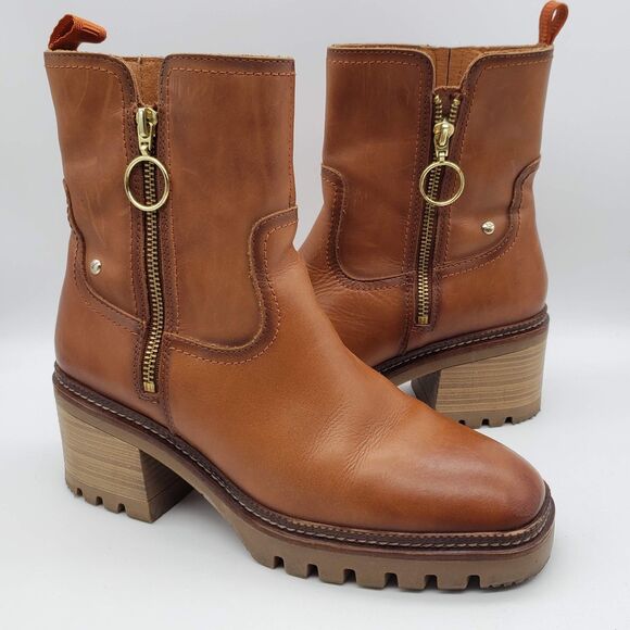 PIKOLINOS Valladolid W5D-8942 Leather Boots Brandy Women's Size 8.5 US 39 EUR - Picture 2 of 10